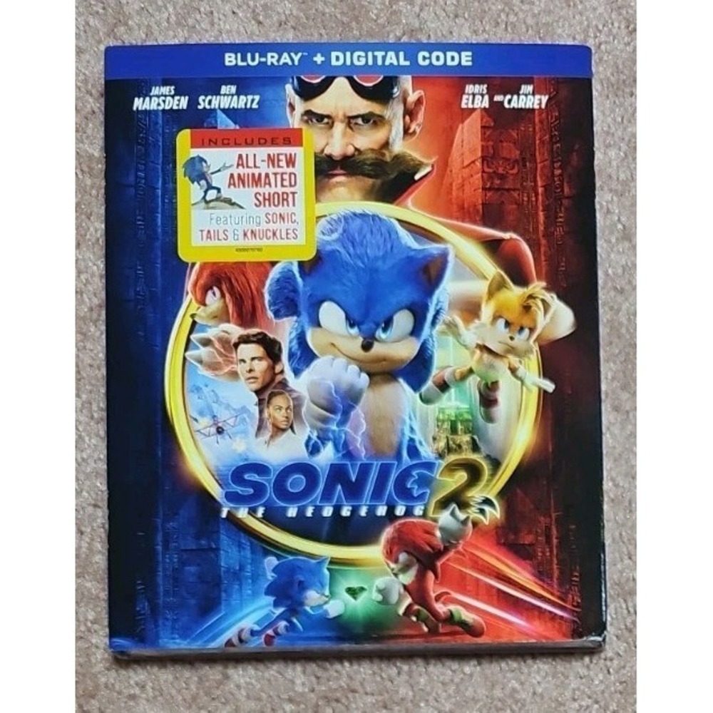 Sonic the Hedgehog 2 (Blu-ray, 2022) Slipcover BRAND NEW SEALED Jim Carey